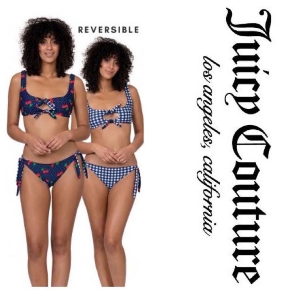 NWT JUICY COUTURE Reversible Swim Bikini Set - Picture 1 of 10